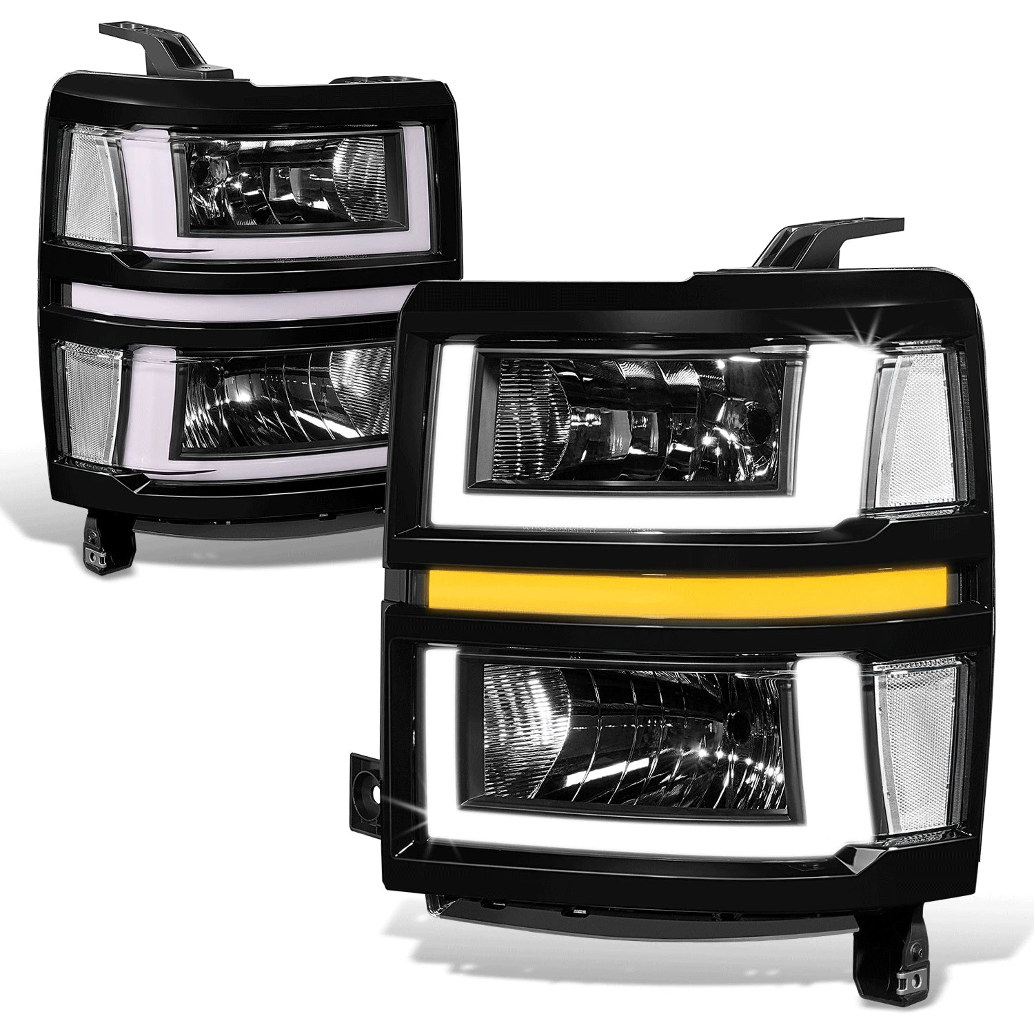 Fit 14-15 Chevrolet Silverado 1500 Black/clear | Built Supply Co