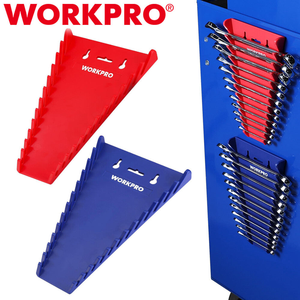 WORKPRO 2PC Magnetic Wrench Organizer Holder Set Metric 6mm-24mm SAE