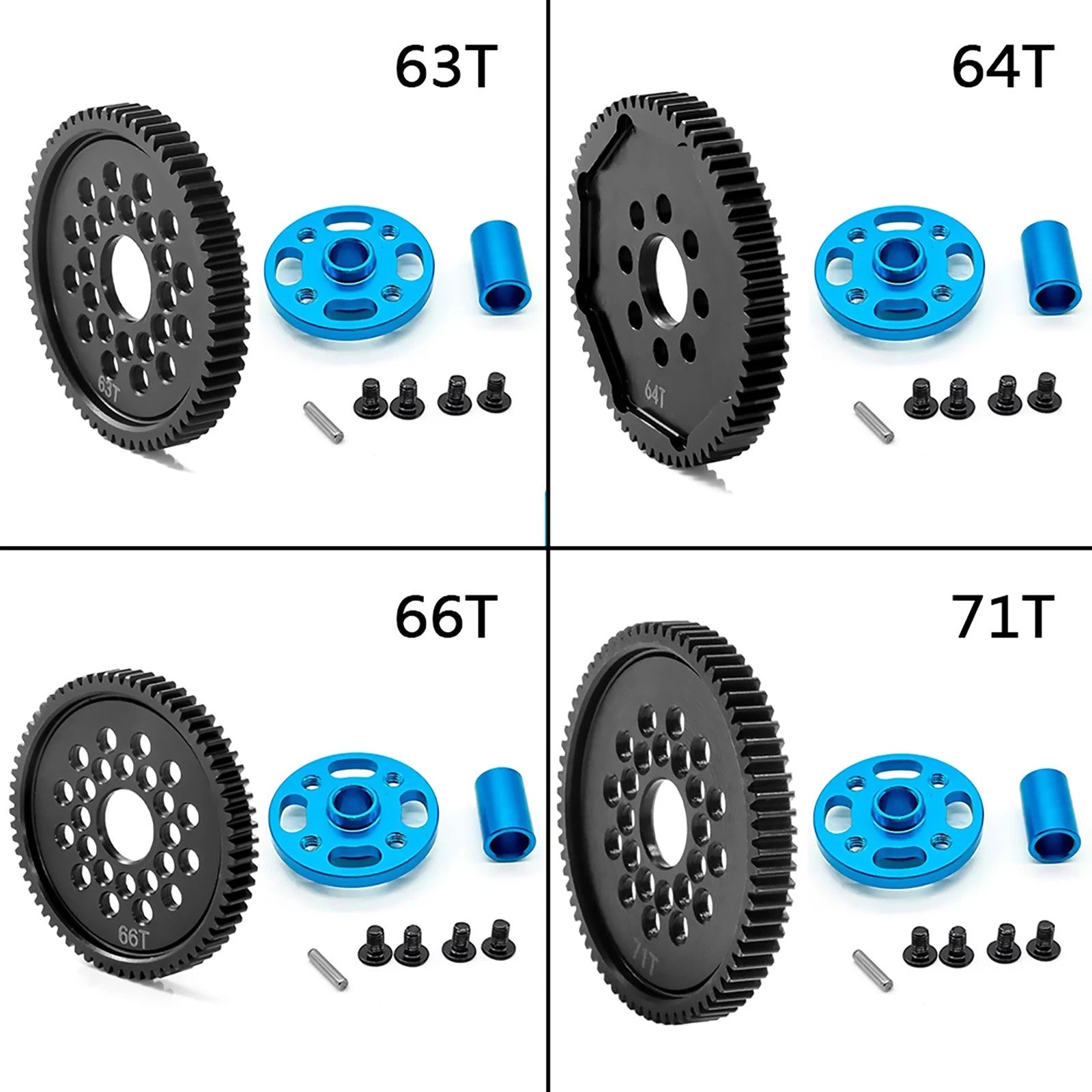 1 Set High Speed Gear With Mount For Tamiya Tt-02 Rc Car Upgrade Part