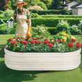 WORKPRO 4x2x1ft Galvanized Raised Garden Bed Rust Corrosion Protection Safe Edge