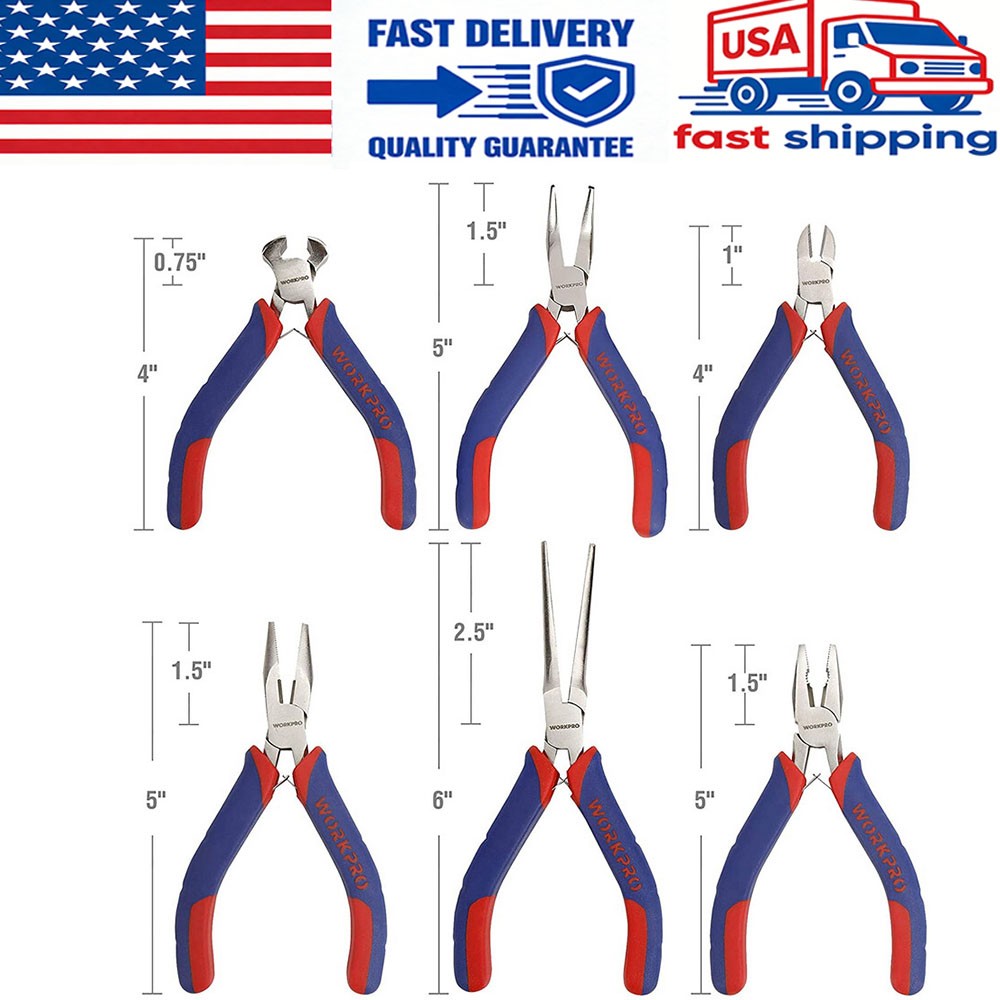 WORKPRO 6-Piece Mini Pliers Set by WORKPRO