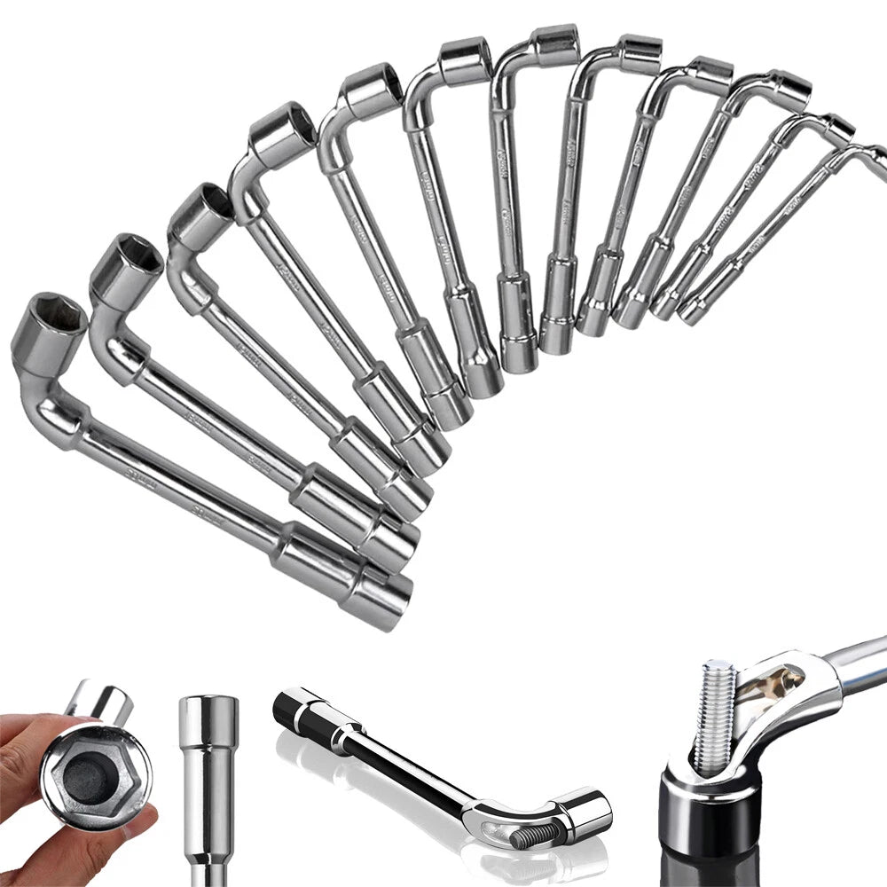 L Shaped Angled Open Hex 6 Point Socket Wrench Repair Tool Hex