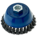 4″ x 5/8″-11 Carbon Steel Wire Knot Cup Brush for Angle Grinders - Knotted