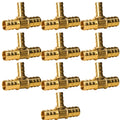 XFITTING 1/2" x 1/2" x 3/8" PEX-B Tee - 10 Pack