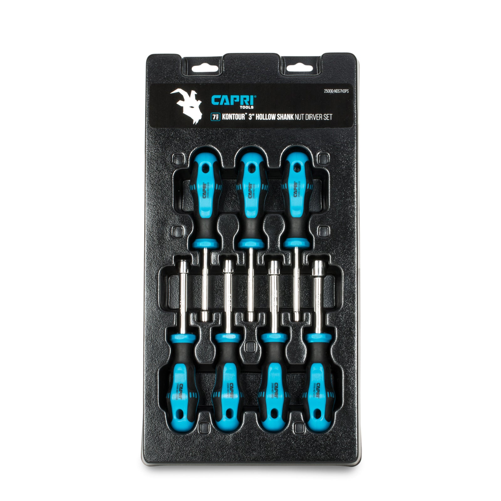 Capri Tools Kontour Nut Driver Set - 3 in. Hollow Shaft, SAE, 7-Piece by Capri Tools