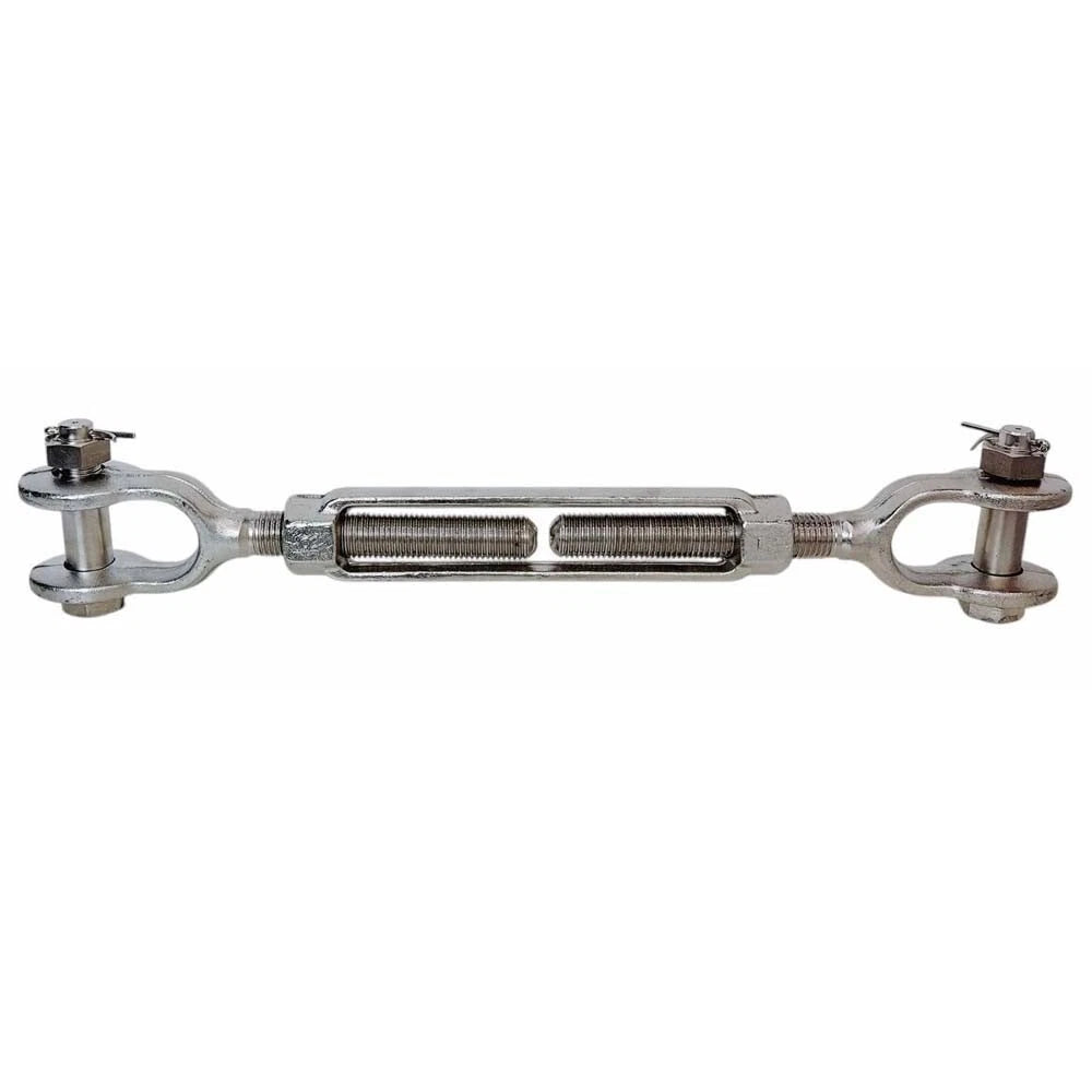 3/8" X 6" Jaw Jaw Turnbuckle Mil Spec, 1,200 Lbs Wll Stainless Steel