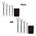 8PCS Flare Nut Wrench Set Offset End Spanner Metric Sae Portable