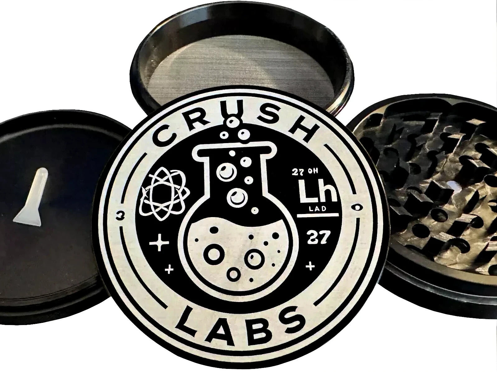 CRUSH LABS 4PC Aluminum Herb Grinder – 2.5” (63mm) & 4”- Inch (100mm)