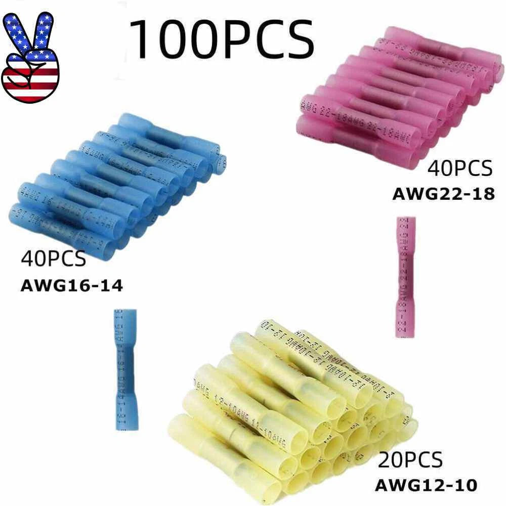 Heat Shrink Butt Wire Splice Connectors Seal Crimp Terminals Us