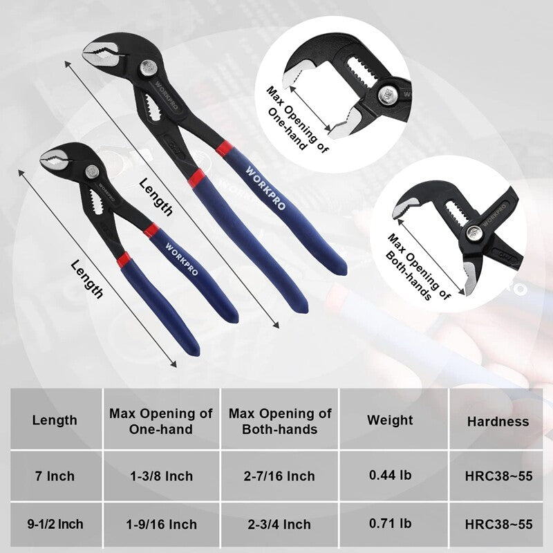 7-Inch Adjustable Pliers Wrench CR-V Construction by Unbranded