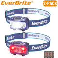 Everbrite 2-pack Super Bright Led Headlamp Flashlights 5 Lighting