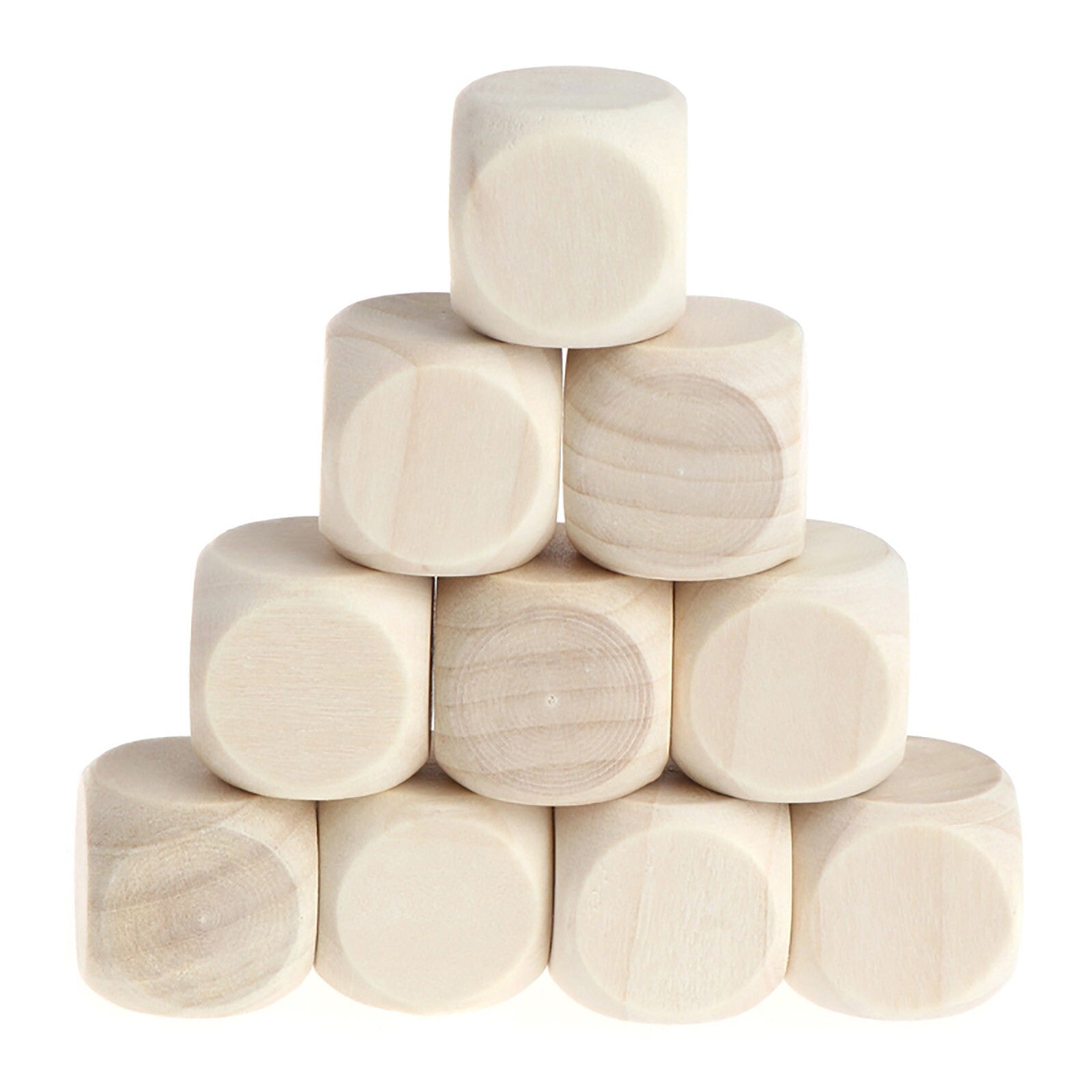 Wooden DIY Plain Blank Cube 10-60mm