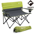 Villey Heavy Duty Double Camping Chair Padded Portable Folding Camp