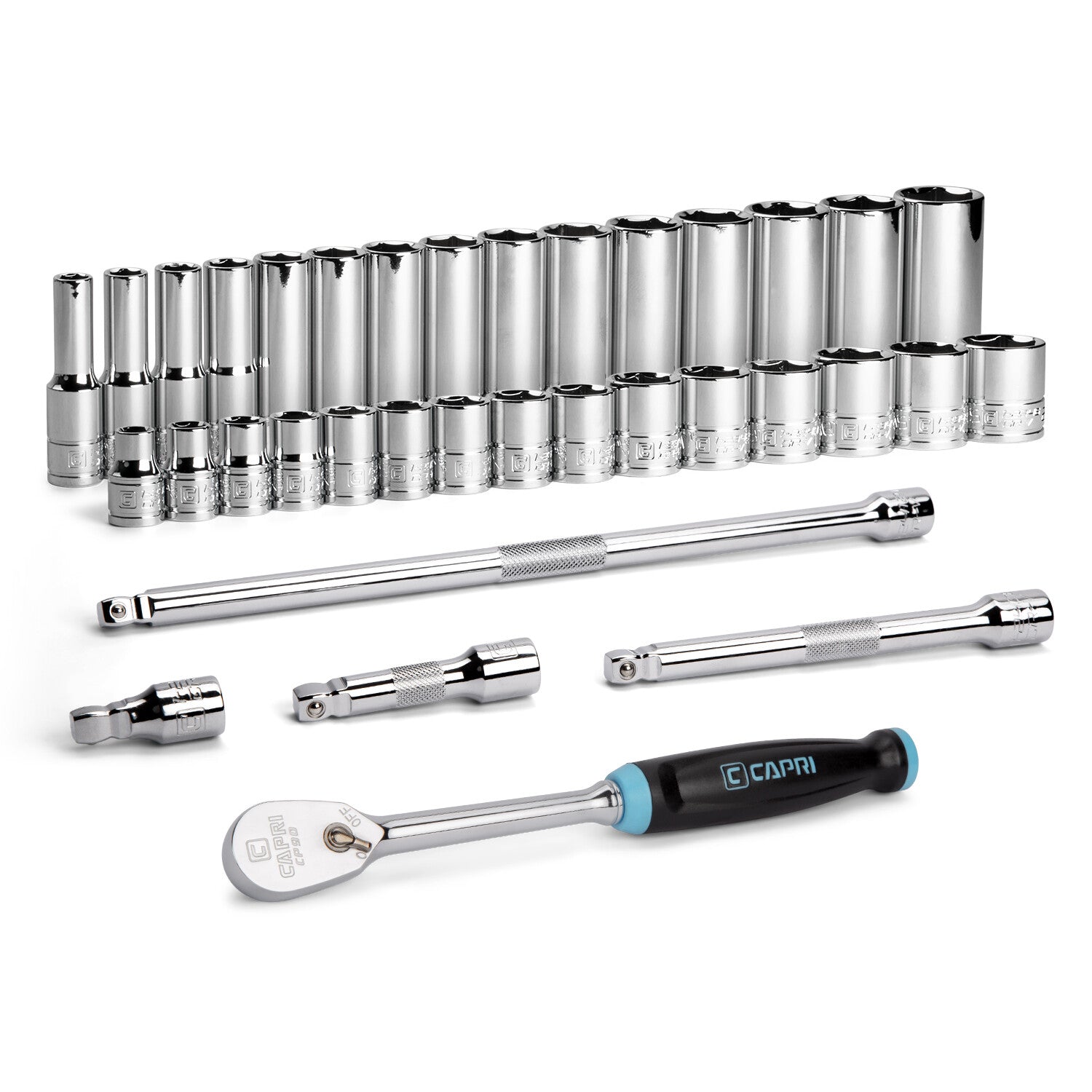 Capri Tools 3/8-Drive Master 6-Point Socket Set Metric 35-Piece by Capri Tools