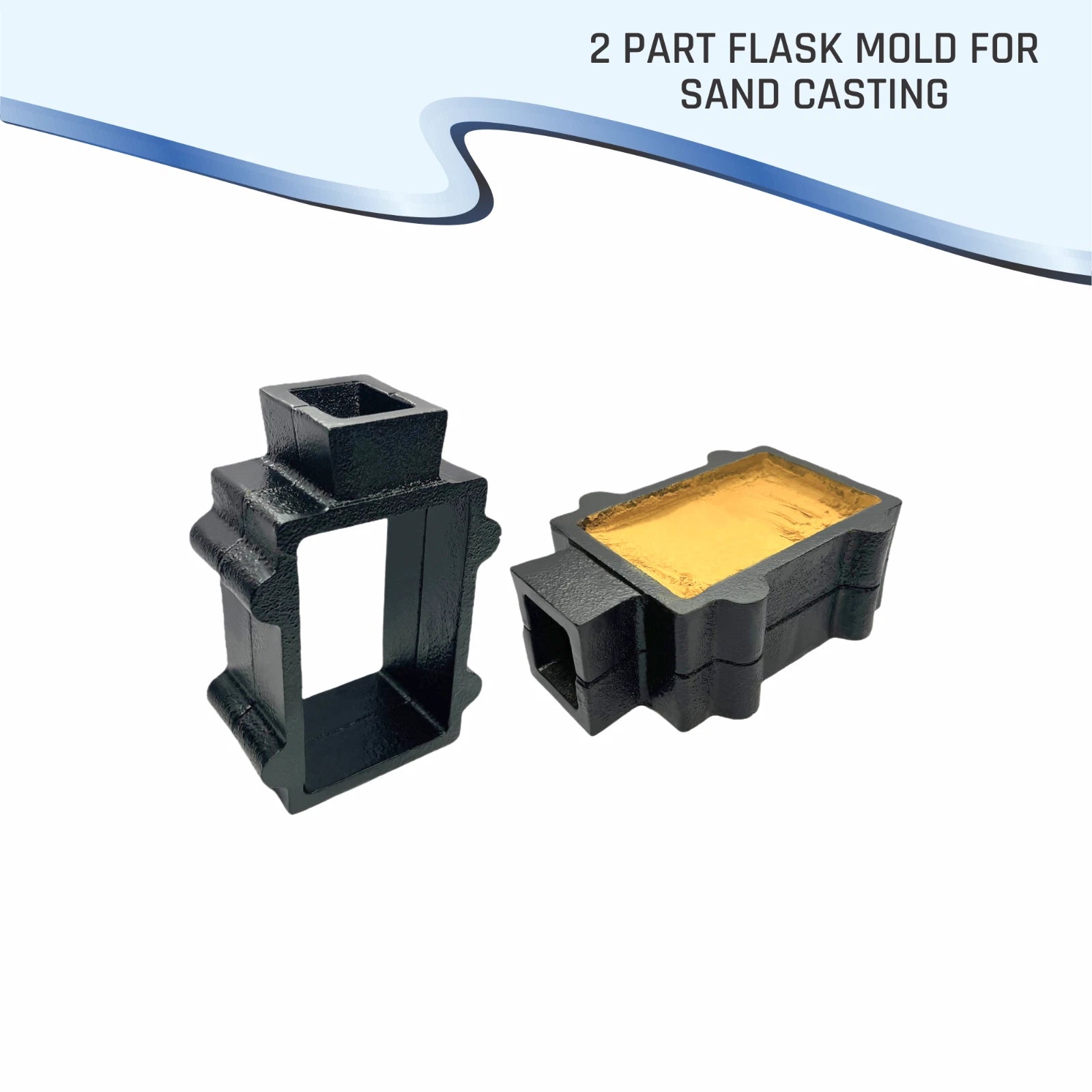Cast Iron 2-part Flask Mold For Sand Casting Jewelry Making Tool