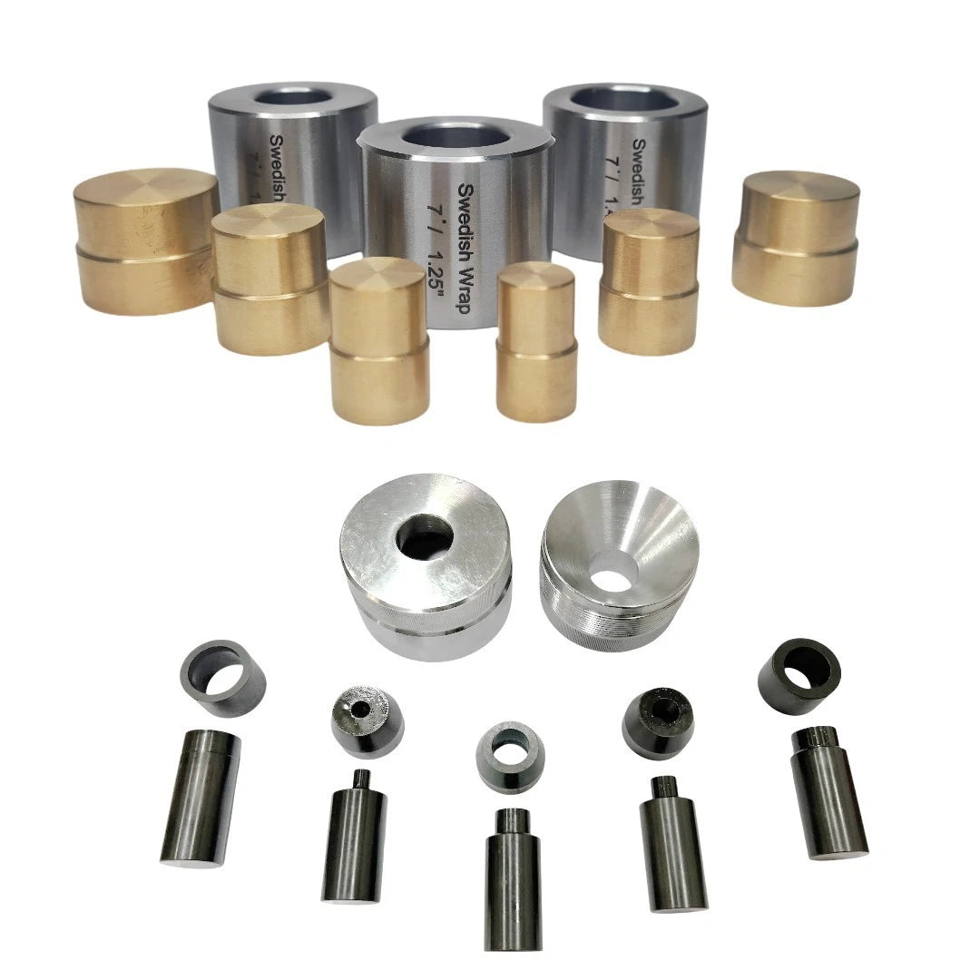 Set Of 2 Swedish Wrap Die Set With Brass Plungers 6 Push Rods &