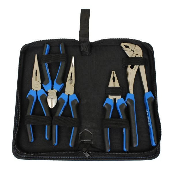 Us Pro Tools Pliers Plier Set, Cutter, Long, Bent Nose, Water Pump,