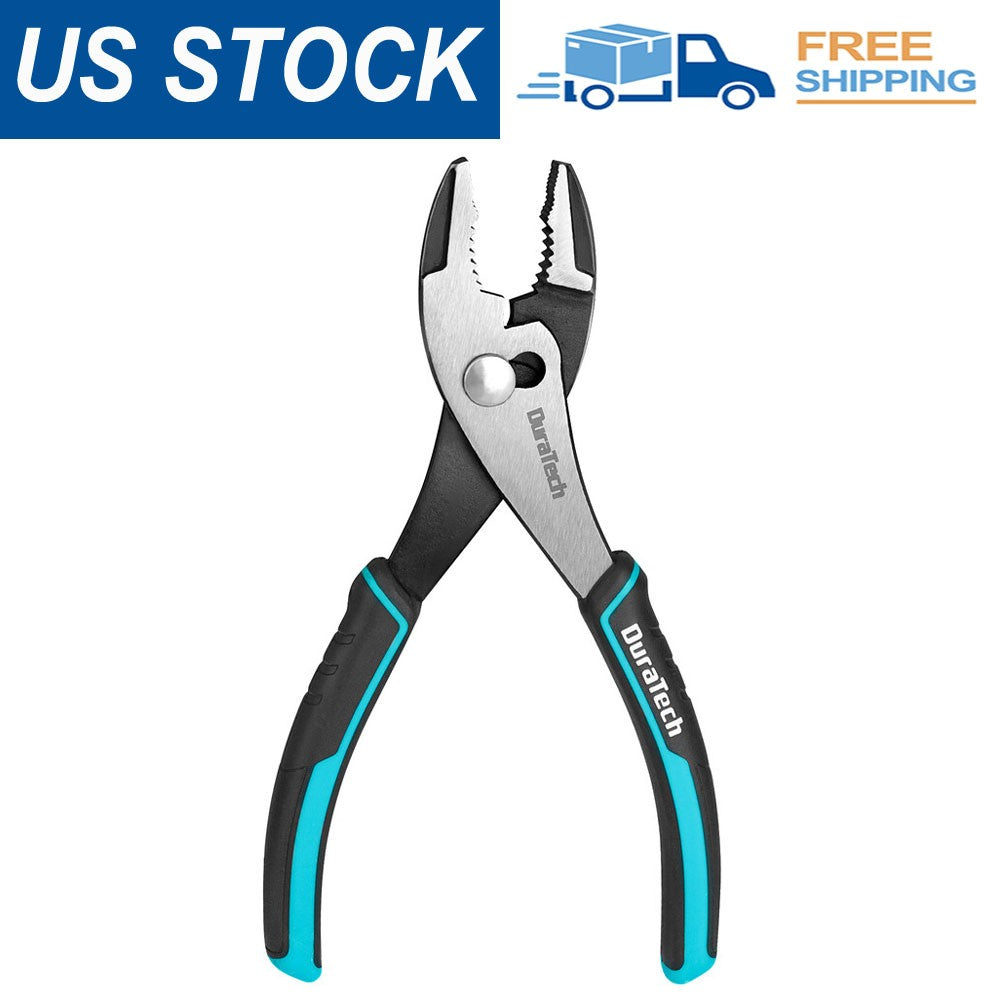 DURATECH 8'' Slip Joint Pliers TPR Handle High Carbon Steel Strong Sharp Teeth