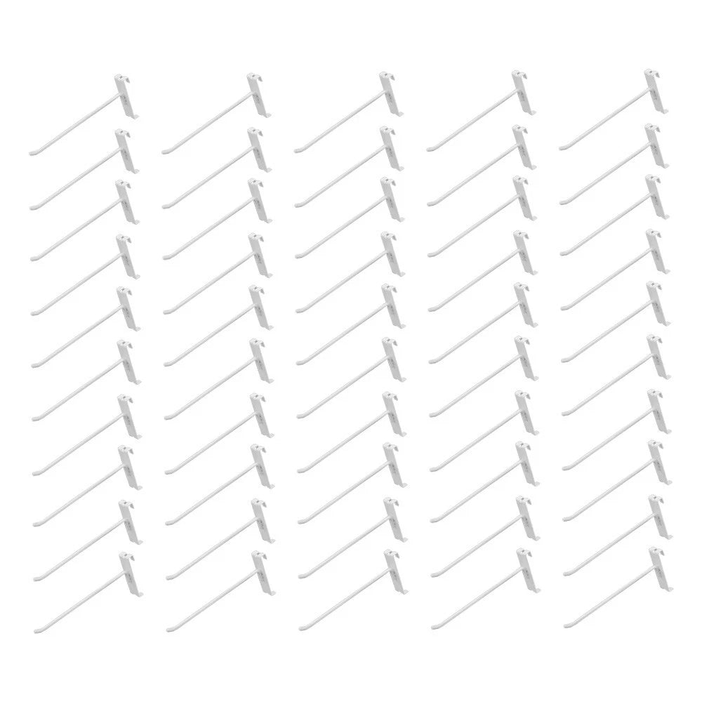 8 Inch Gloss White Metal Wire Gridwall Hooks Panel Display Hanger