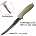 Swiss+Tech Floating Fishing Fillet Knife 7-inch Steel Blade for Filleting Boning