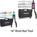 16" Rivet Nut Tool with 11PCS Metric & SAE Manual Riveter with Carrying Case