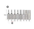 5pc-pack S2 Steel 6.25mmx25mmL Hex Allen Tamperproof (Center Hole) Bit:H1.5-H6mm