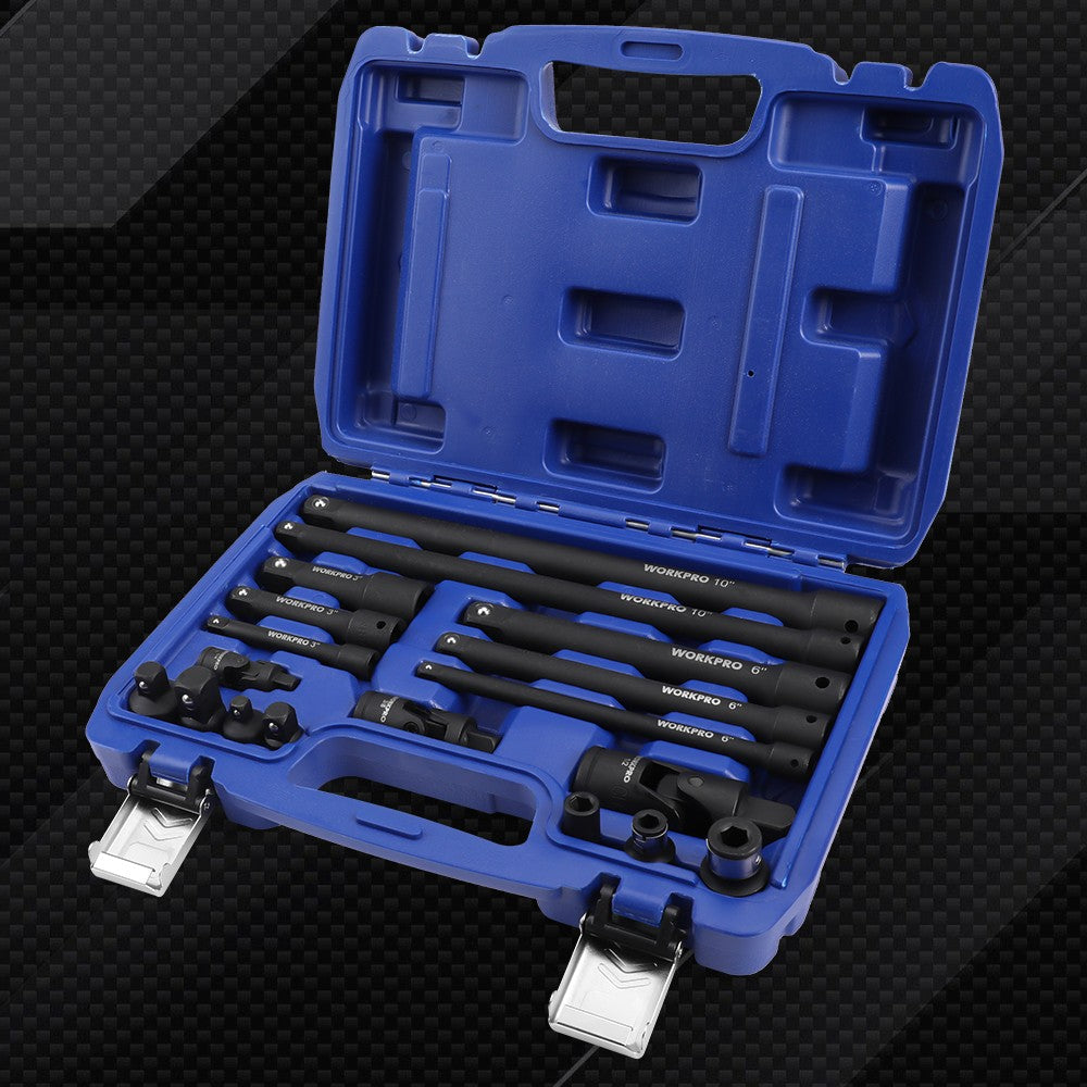 Workpro Quick Release Hex Impact Socket Adapter Bit Holder Set