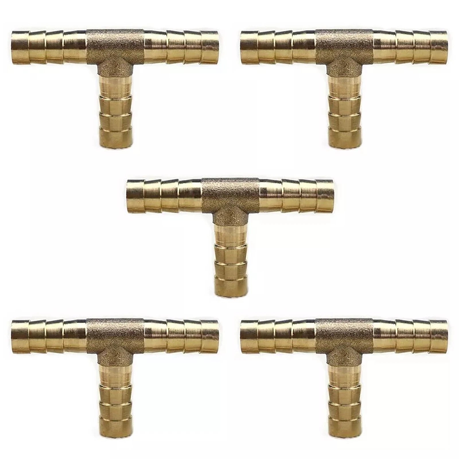 5/16" (8mm) Hose Barb Tee Brass Pipe 3 Way T Fittings Gas Fuel Water