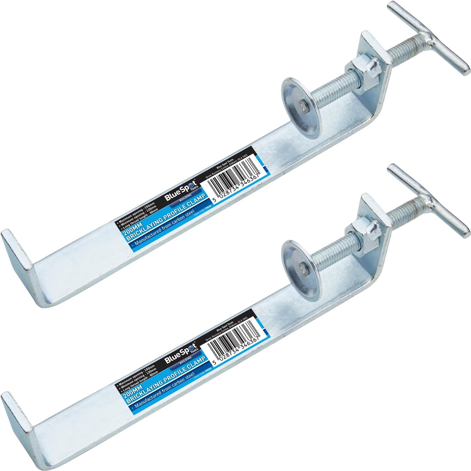 BlueSpot 2pc Bricklaying Profile Clamp Set by BlueSpot