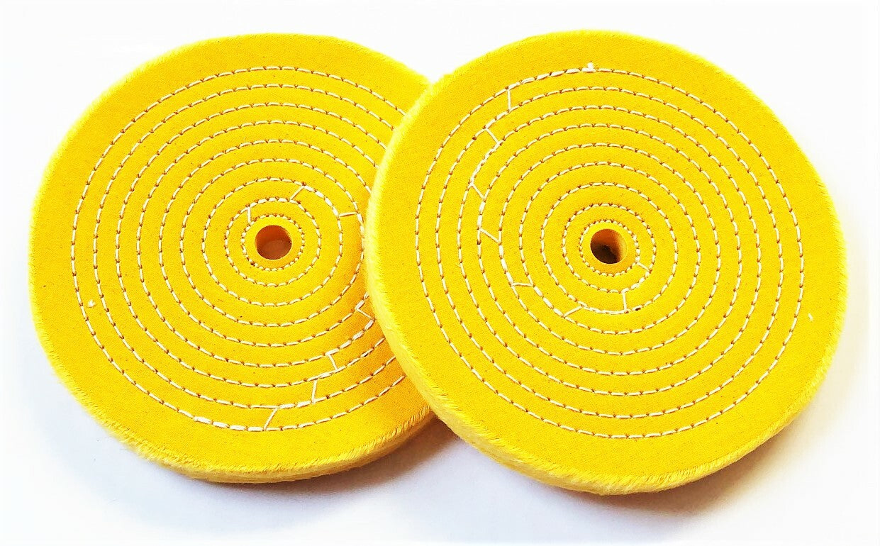 2 PTC 8" SEWN BUFFING WHEEL PAD STIFF FIRM 5/8" ARBOR BENCH GRINDER POLISH #4158