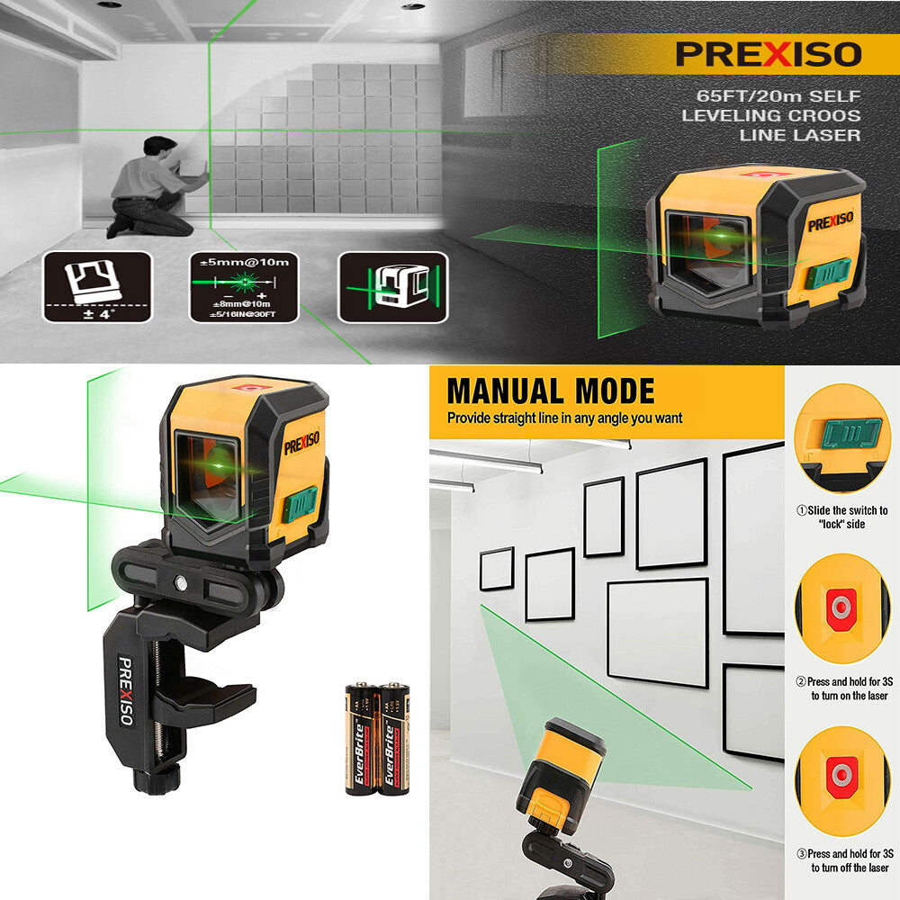 PREXISO Laser Level 65Ft with Tripod by PREXISO