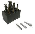 Set Of Hss 4 Flute End Mill Center Cutting Right Hand 3/8" Shank