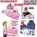 WORKPRO 23PCS Pink/Blue Kids SAFE COMFORT DESIGN Hand Tool Kit Home