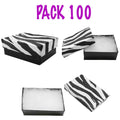 3-1/2 X 3-1/2 X 1 Cardboard Gift Box Jewelry Zebra Print Cotton