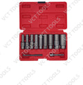 VCT 11pc Deep Spiral Bolt Extractor Set 3/8" Drive