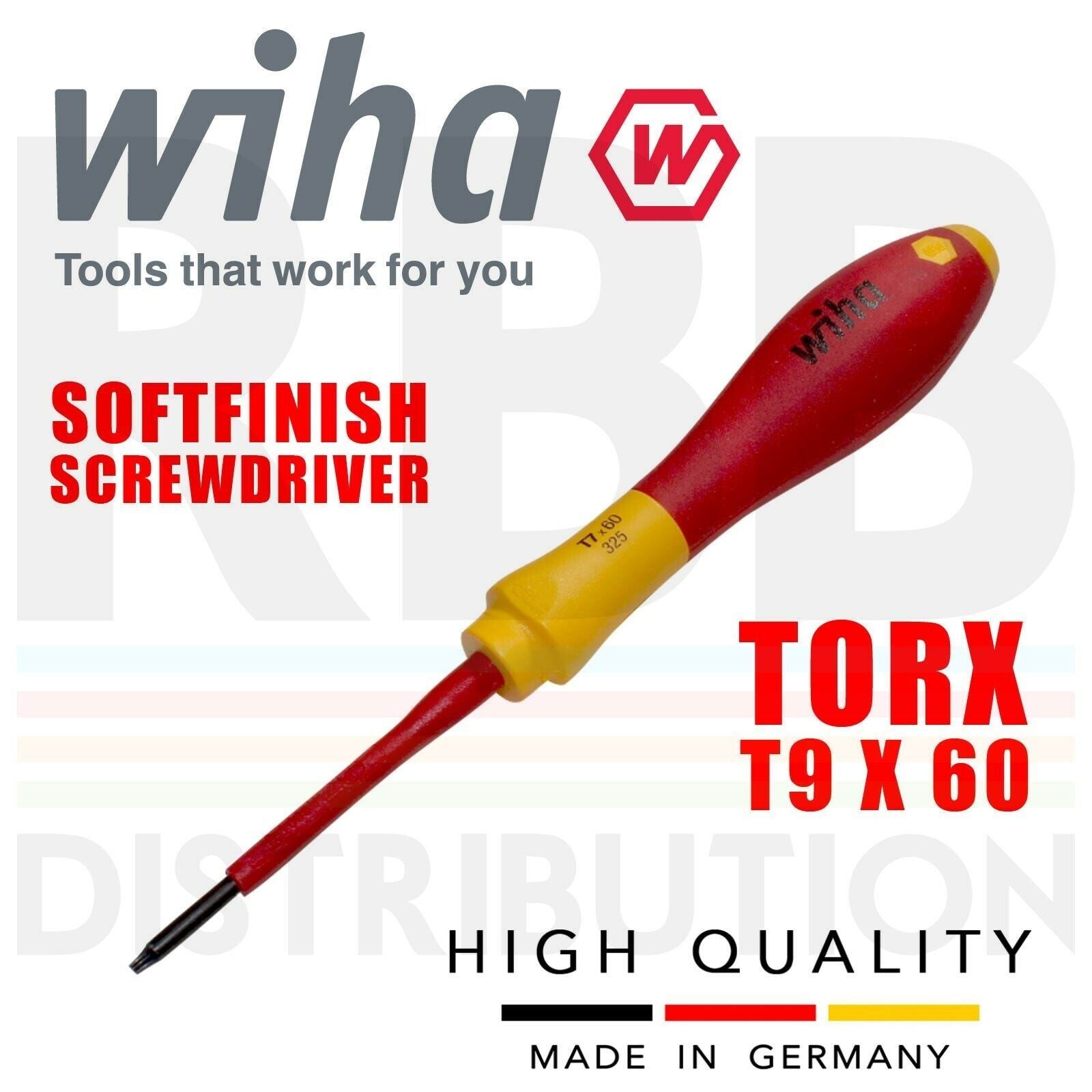 Wiha 00882 Torx Screwdriver T9 60mm VDE Electrician Insulated 1000v SoftFinishOp