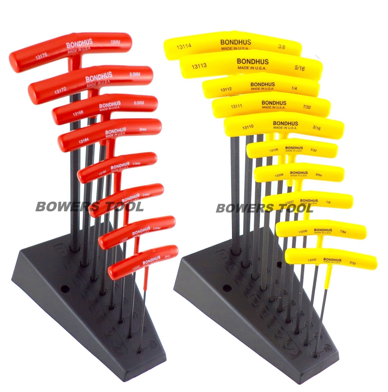 Bondhus 18pc T Handle Ball End Hex Wrench Set Metric & SAE