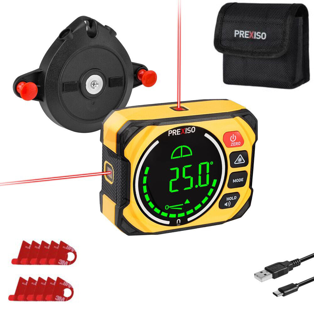 Prexiso 3-in-1 Digital Angle Gauge Magnetic Laser Level