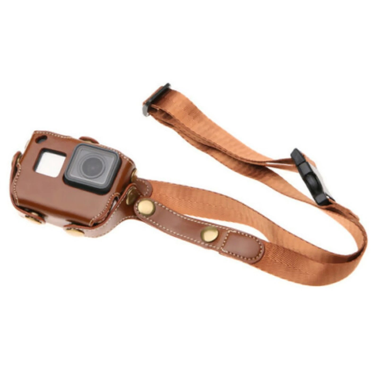 Leather Case Bag With Neck Strap/chest Belt/shoulder Strap For Gopro