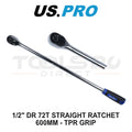 Us Pro Tools 1/2" Drive Extra Long 600mm 72t Straight Ratchet Tpr