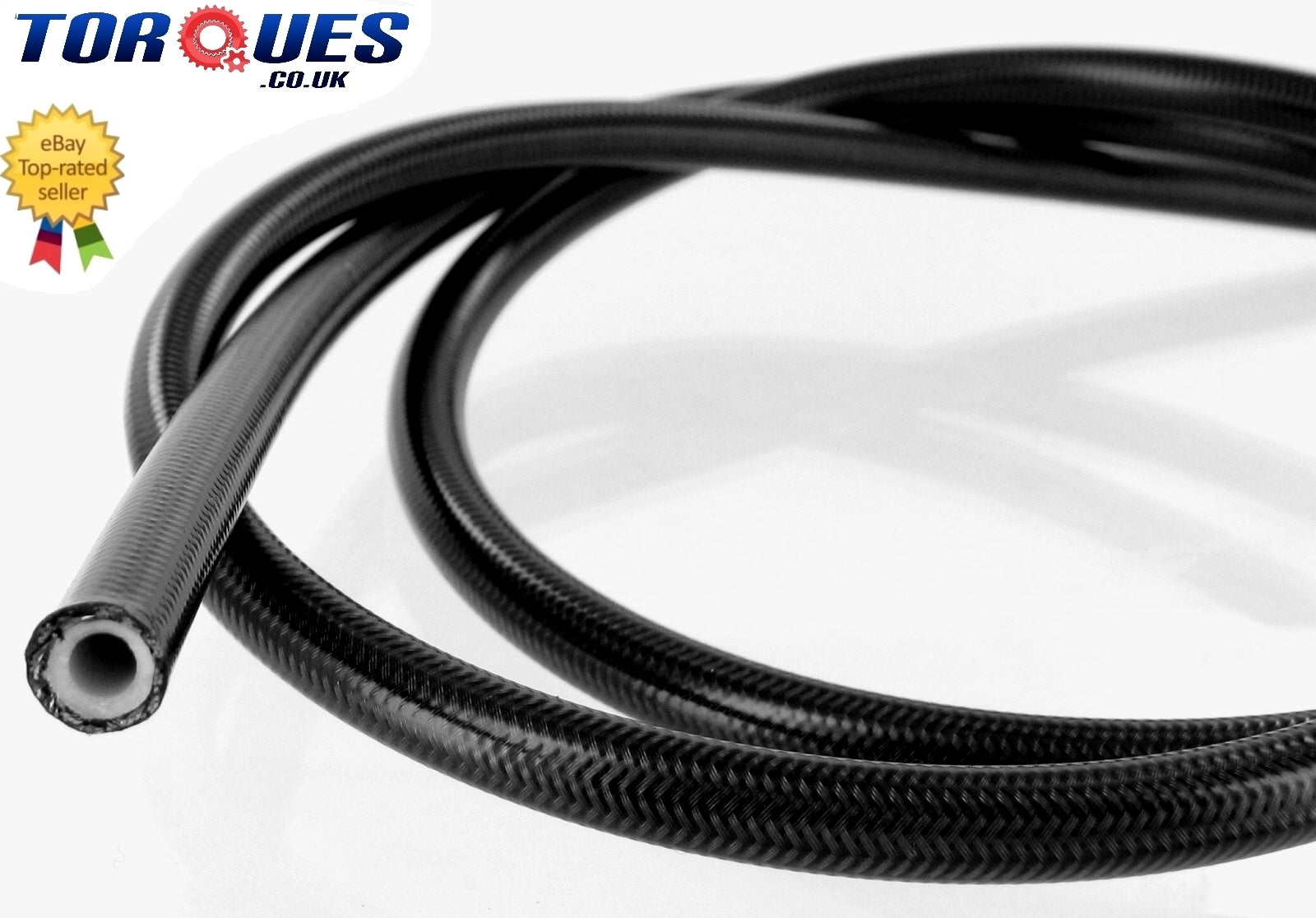 An -3 ( 1/8" I.d) Stainless Braided Black Pvc Coated Ptfe Brake Hose
