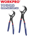 WORKPRO 7" &amp; 10" Groove Joint Pliers Set 2Piece Fast Adjustable Water Pump Plier