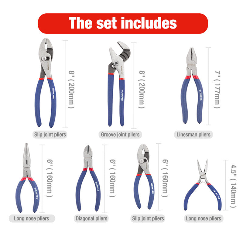 WORKPRO 7PCS Pliers Set by WORKPRO