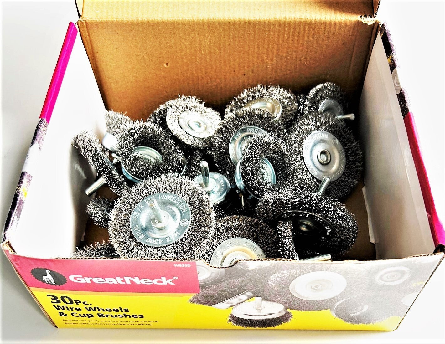 Great Neck Steel Wire Wheels & Cup Brushes Assortment - 30pc by Great Neck