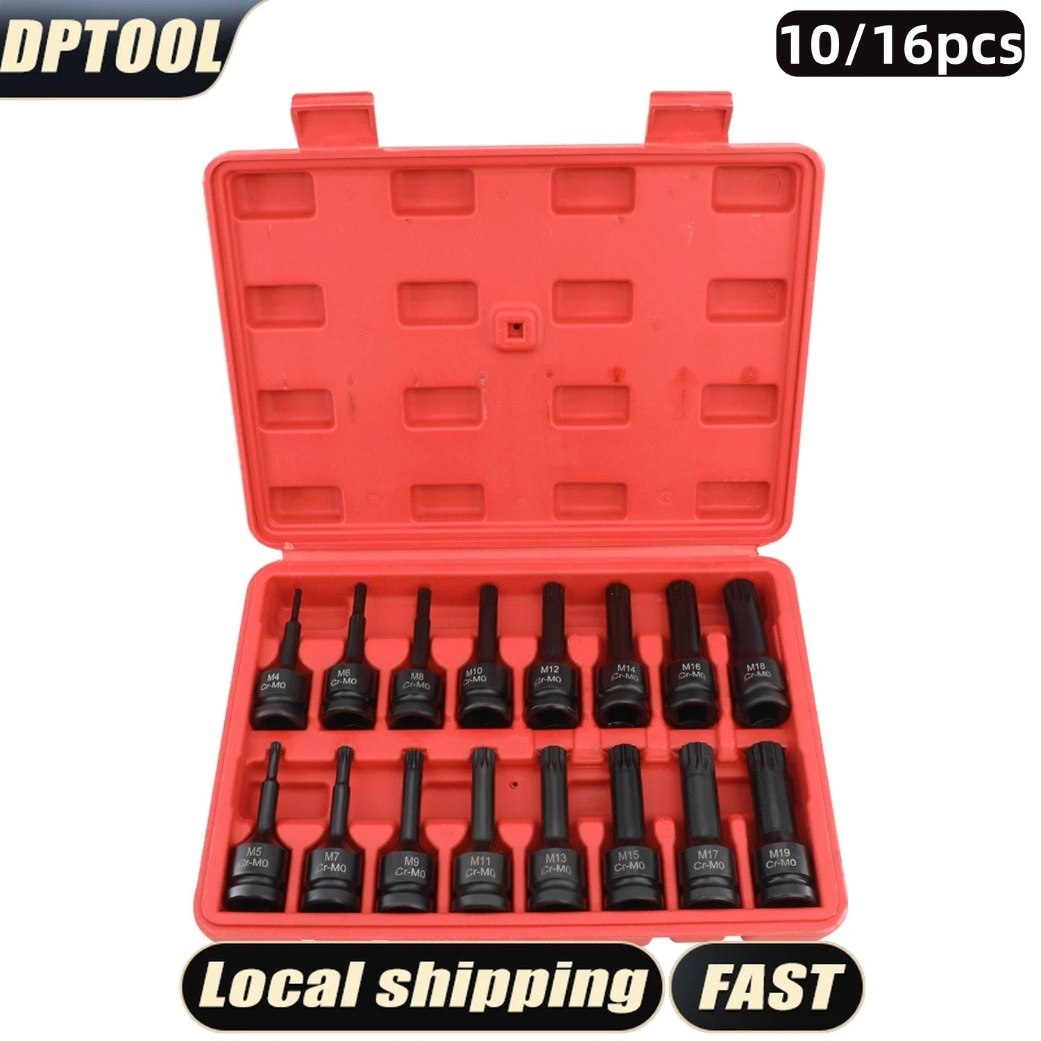 Cr-Mo 1/2" Drive Impact Torx Socket Bit Set