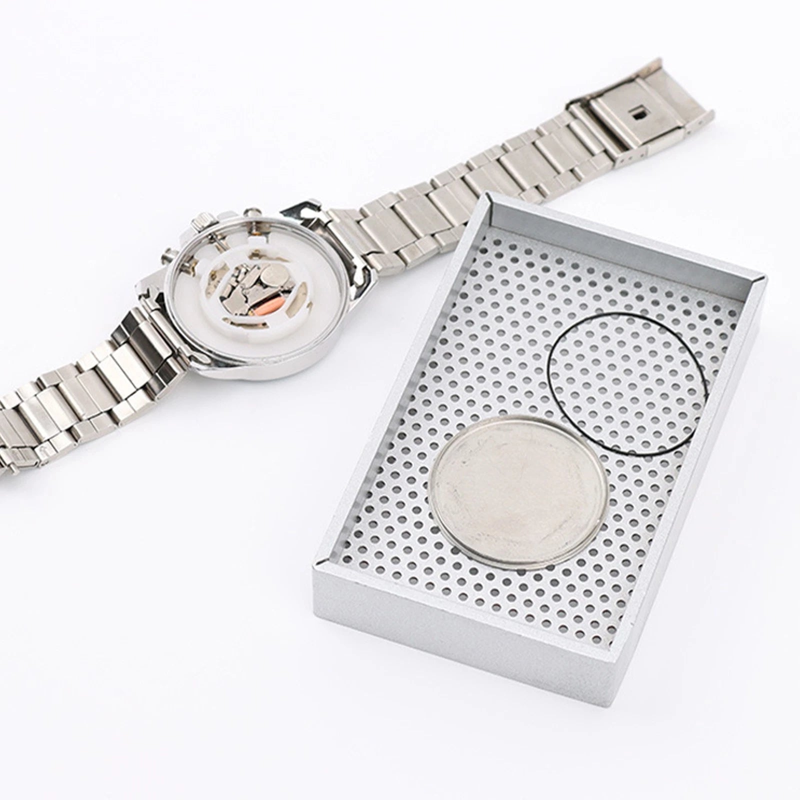 Steel Mesh Watch Parts Storage Tray Clean Organizer Dryer Plate