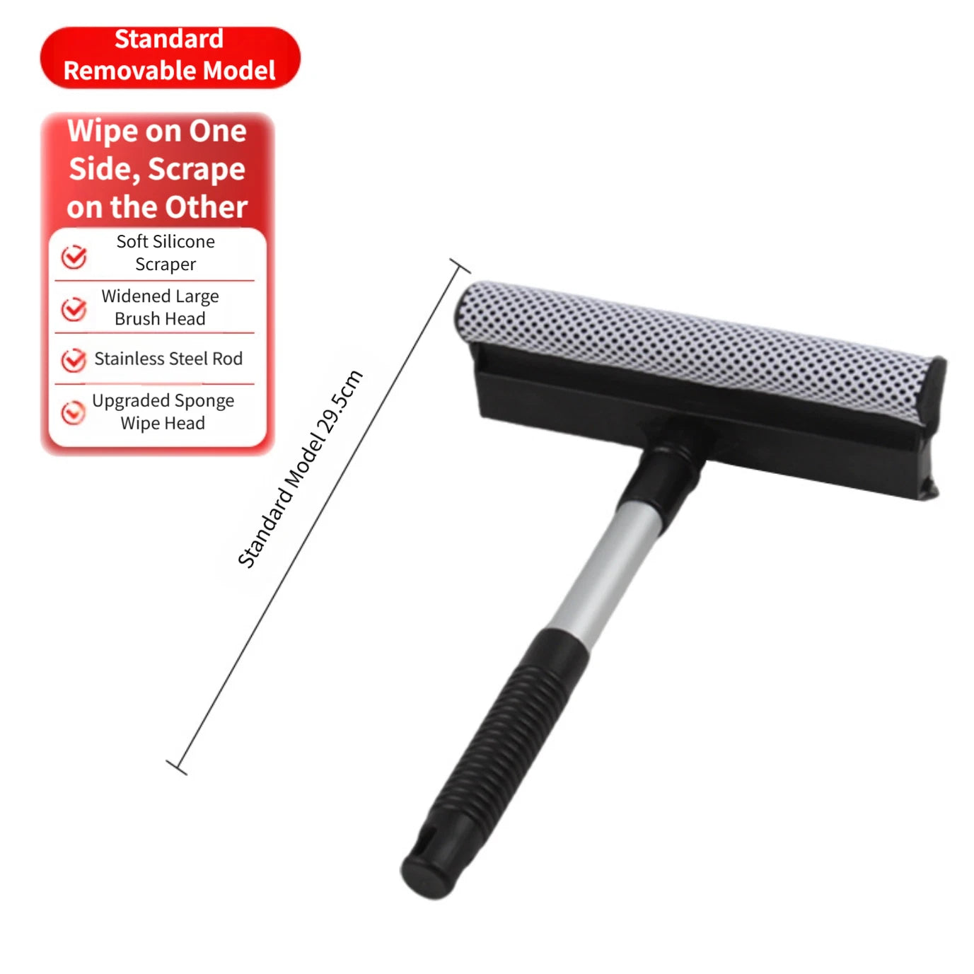 Telescopic Windshield Cleaning Brush With Silicone Blade And Pp Sponge