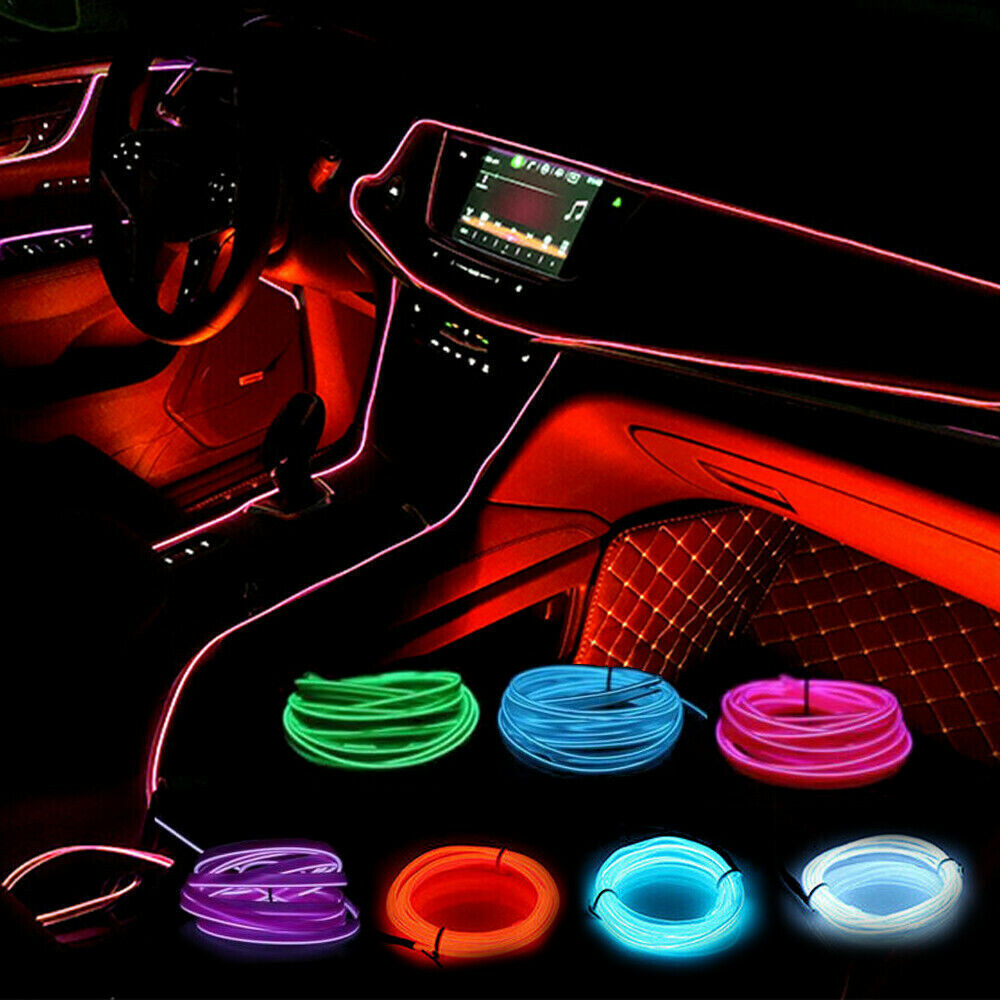 2M Car Interior Light LED Decor Atmosphere Wire Strip Light Lamp