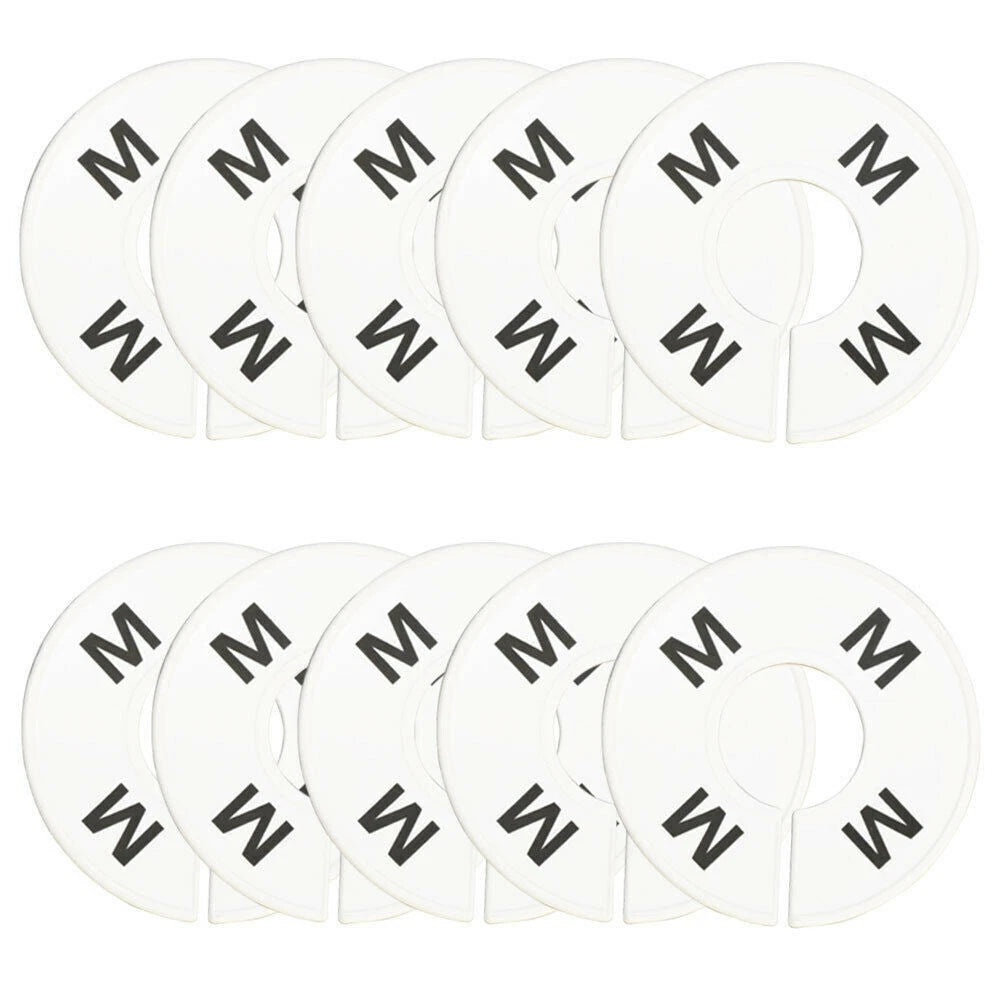 Rack Divider Size M Medium White Round Ring Sizing Hanger Retail Label