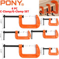 Pony Alloy C-clamp G-clamp Vise Set Woodworking Carpenter W/wide Jaw